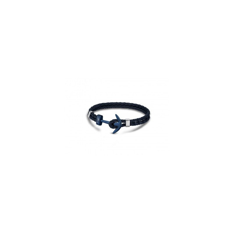 Lotus Style Bracelet Homme Cuir & Acier Ancre Bleu LS1832-2/A